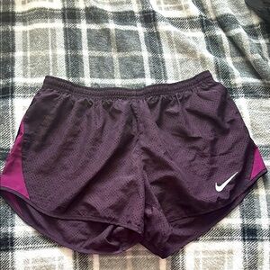 Dark Mulberry colored textured anime dri-fit shorts